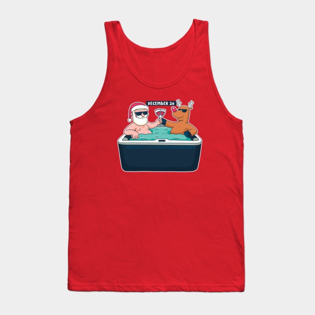 Santa and Rudolph in Hot Tub Tank Top by SLAG_Creative